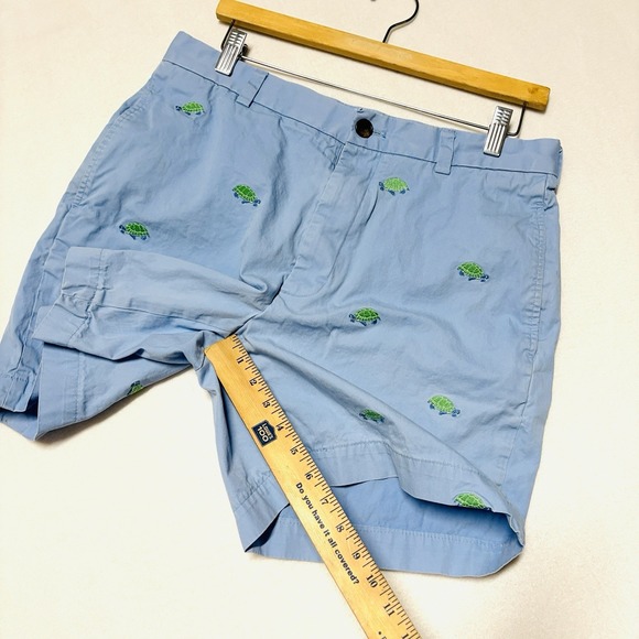 Brooks Brothers 346 Shorts‎ Mens 33 Blue Turtle Embroidered Cotton Preppy 6.5" - Picture 6 of 10